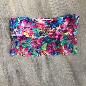 PINK Floral Print Crop Bandeau